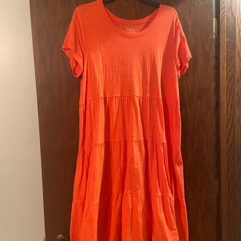 Time and Tru brand orange cotton dress